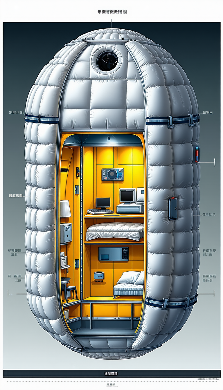 In The Image, There Is A Small, Brightly Colored Room With A Bed, A Desk, And A Chair