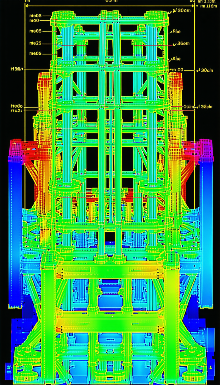 A Computer-generated Image Of A Large Structure Is Displayed