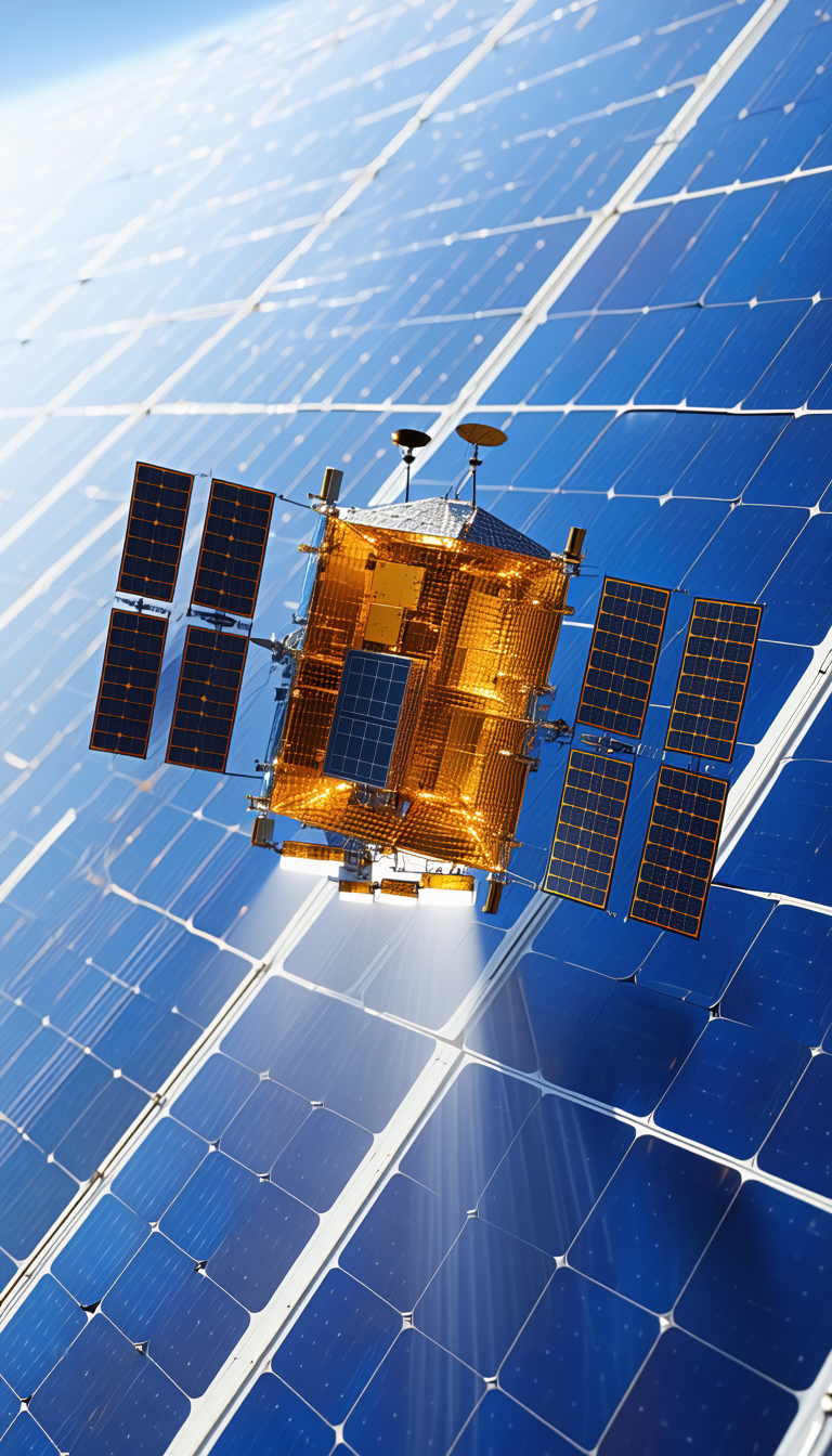 A Spacecraft With A Large Dome On Top, Flying Through The Sky