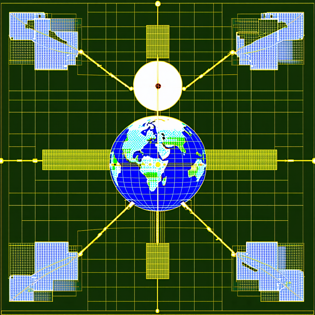 A Large, Three-dimensional Model Of The Earth, With A Globe At The Center