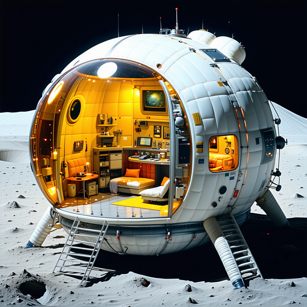 A Small, White, Round Spacecraft With A Dome-shaped Top