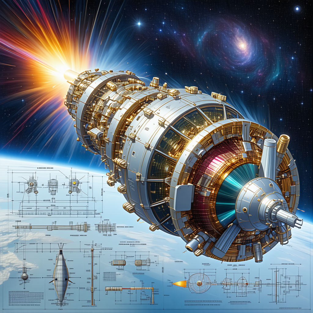 A Futuristic Spacecraft With A Large, Round, And Metallic Structure