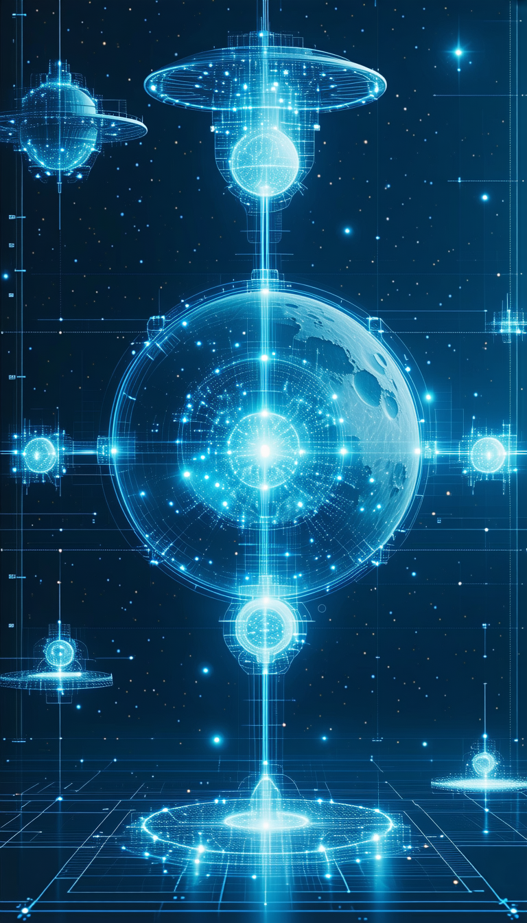 In The Image, There Is A Blue And White Globe With A Moon On It