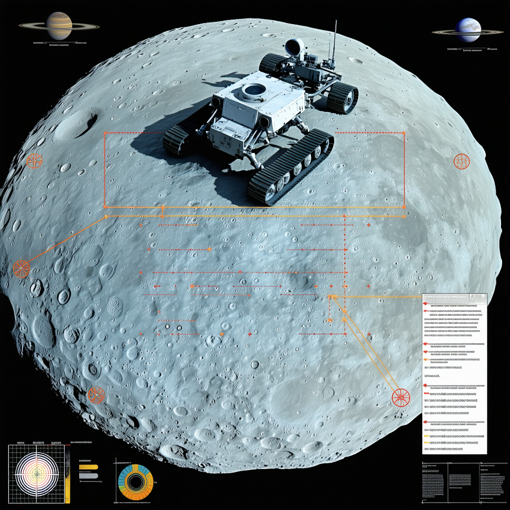 A White Robotic Vehicle On A Rocky Surface, Possibly A Moon Or A Planet