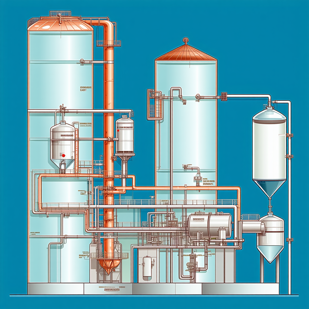 The Image Is A Blue And White Drawing Of A Large Industrial Plant