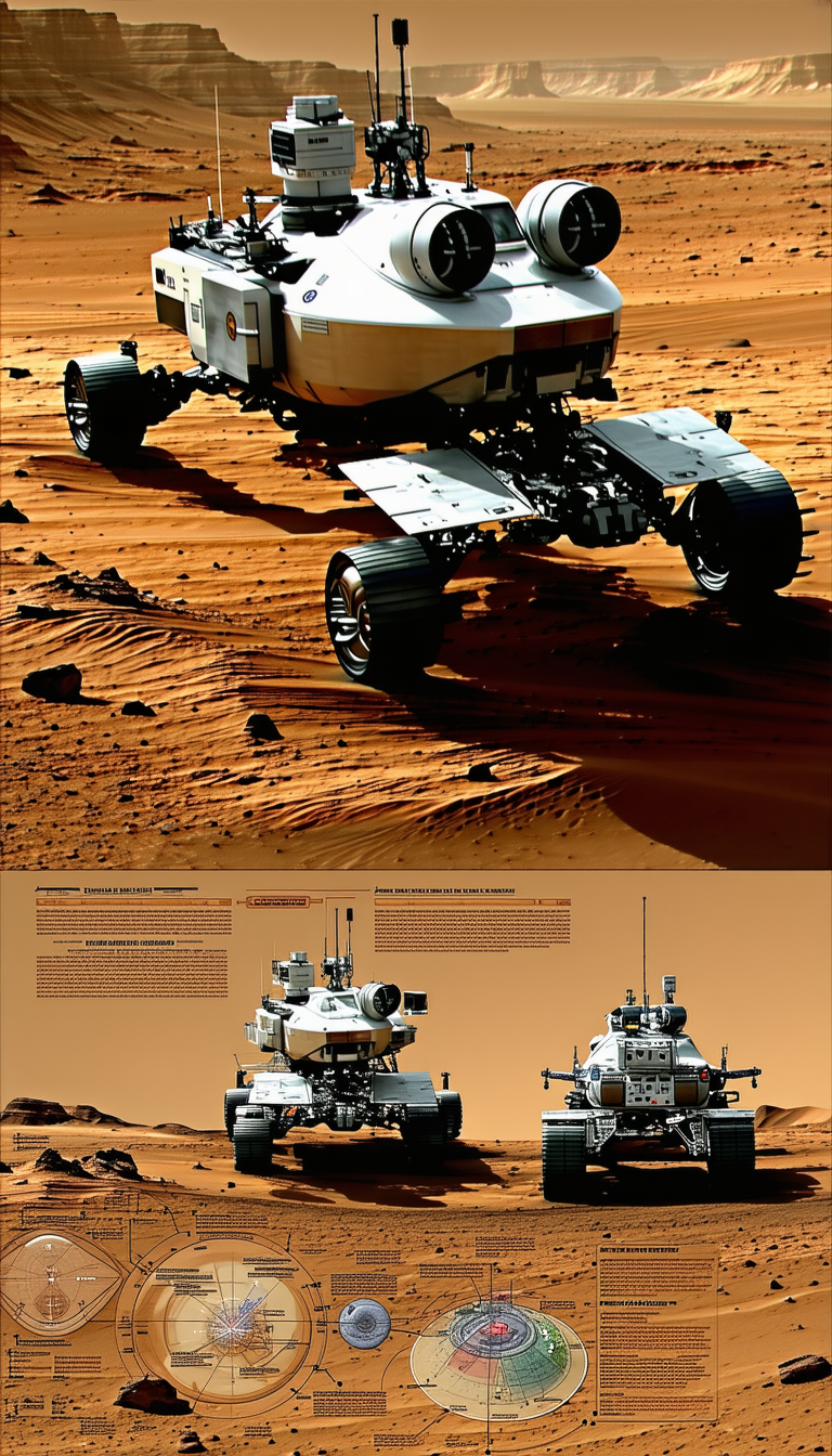 A White Rover Vehicle Driving On A Dirt Road