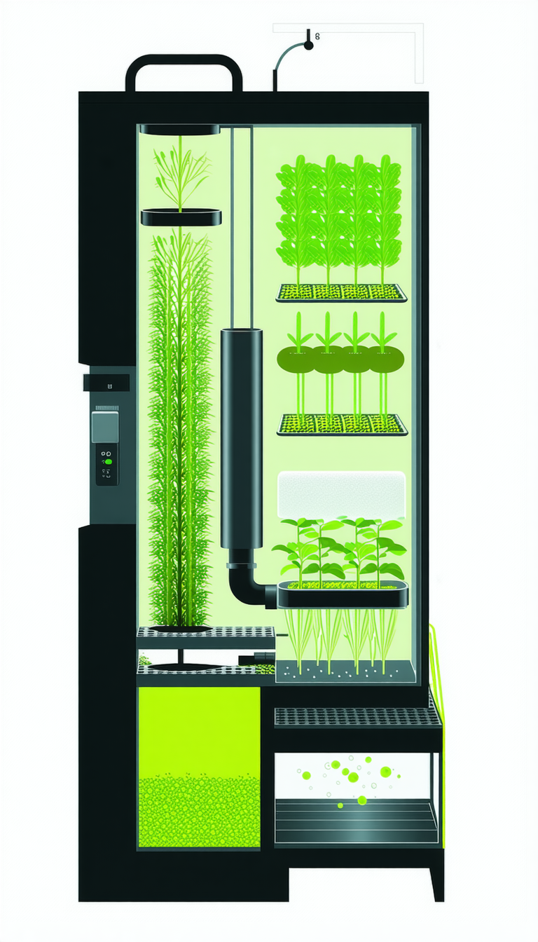 A Large, Green Plant Growing In A Machine