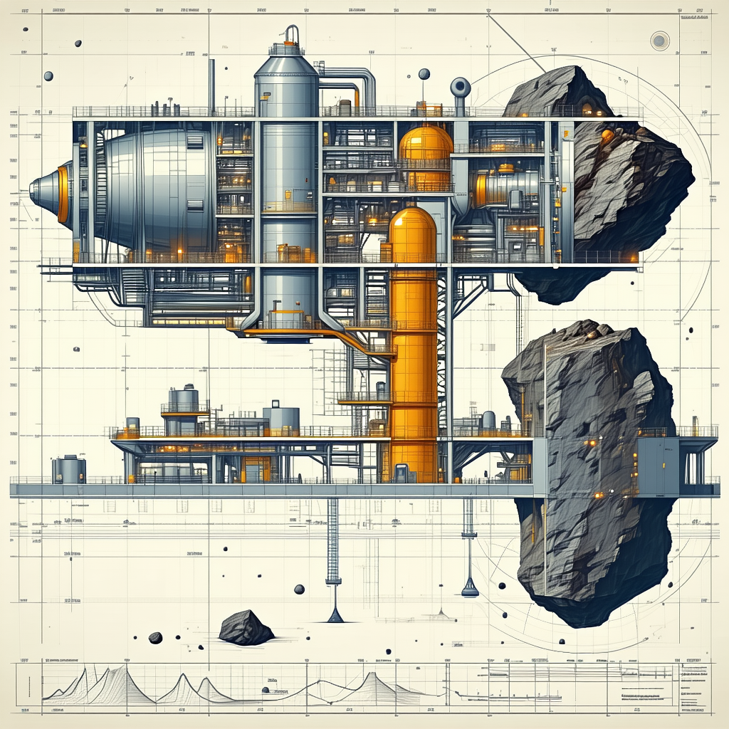 The Image Is A Detailed Drawing Of A Futuristic Space Station