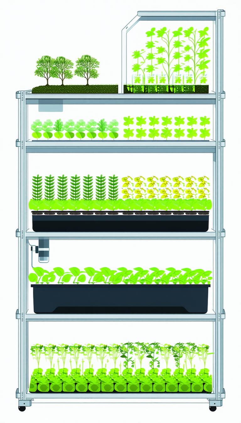 A Large, Multi-tiered Plant Nursery Filled With Various Plants