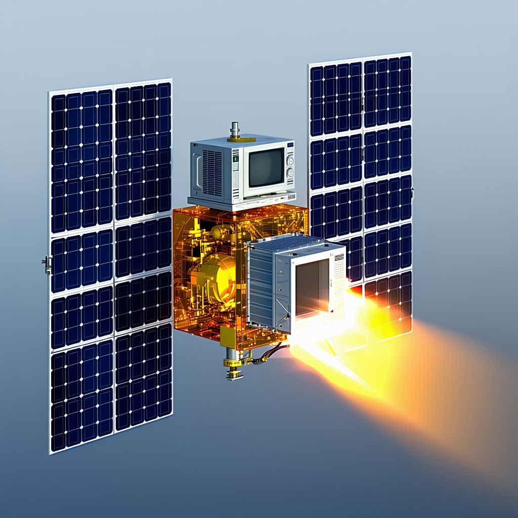 A Spacecraft With A Solar Panel On Its Side