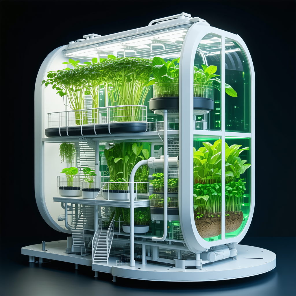 A Large, Round, White Structure With A Green Roof, Which Houses A Variety Of Plants