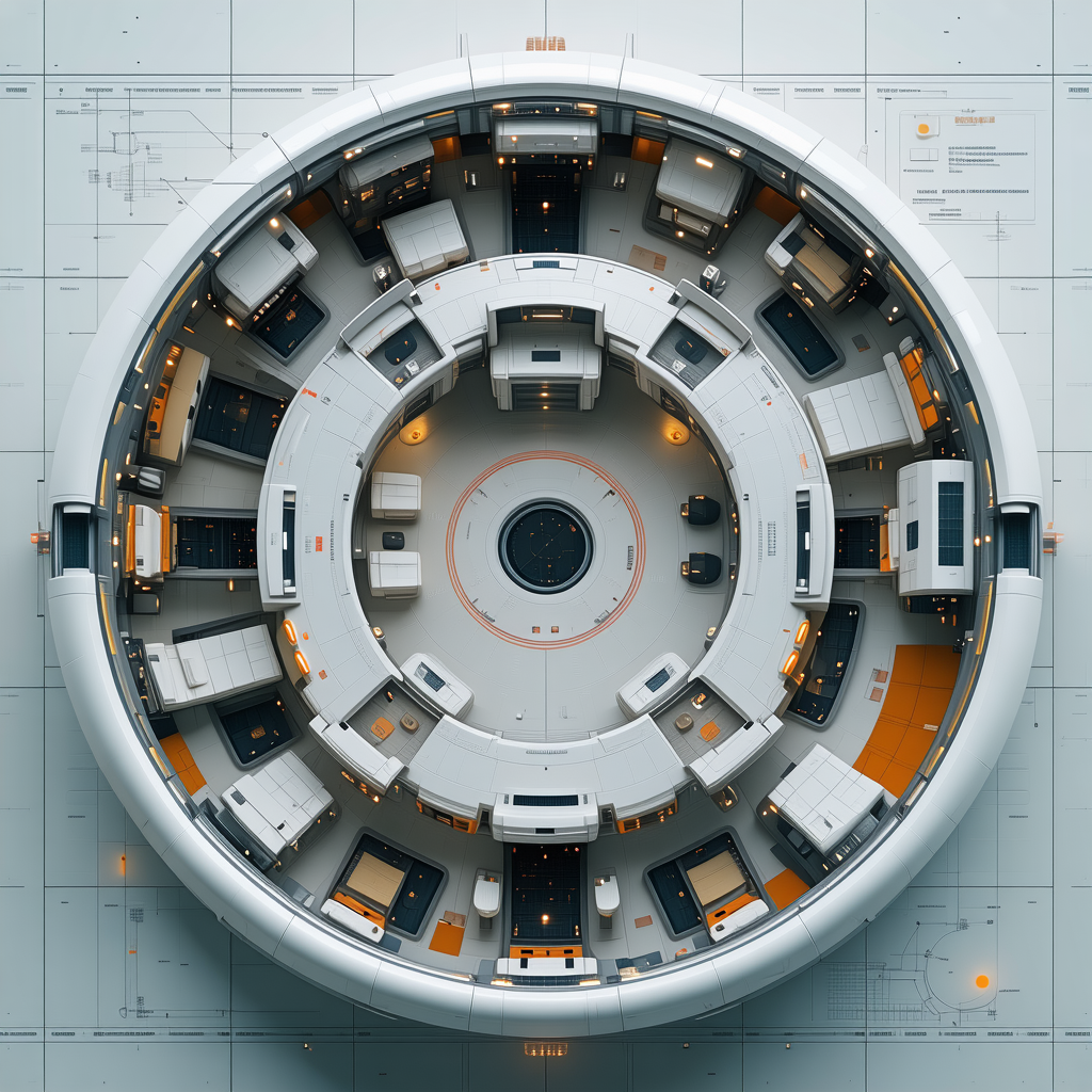 In The Image, There Is A Large, Round, White Structure With A Central Hole