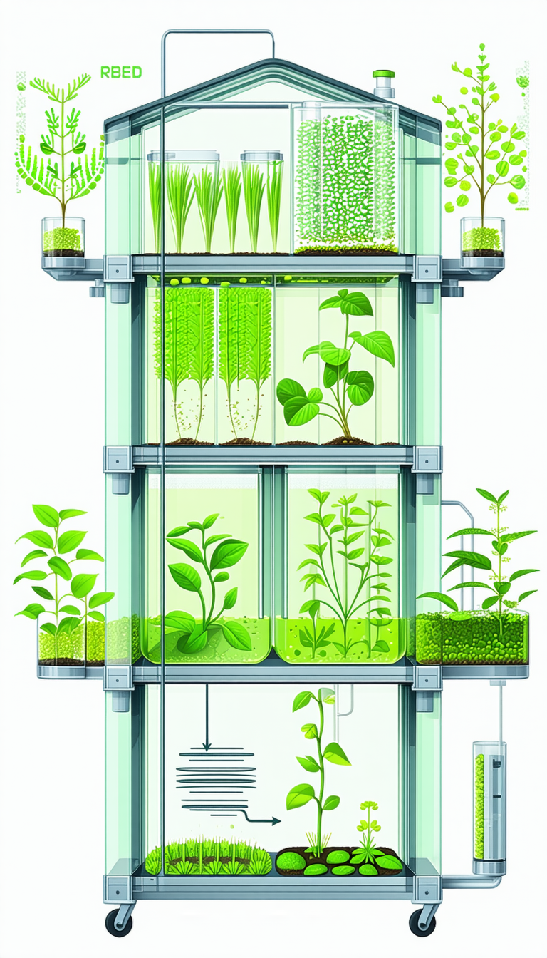 A Large, Multi-tiered Greenhouse Filled With Various Plants