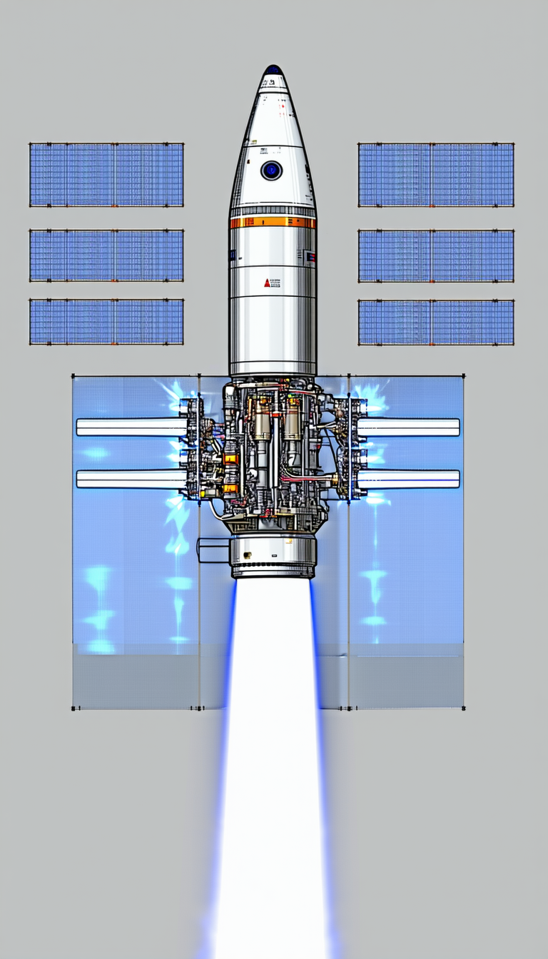 A Space Shuttle Is Shown In A Diagram, With Its Engine And Fuel System Clearly Visible