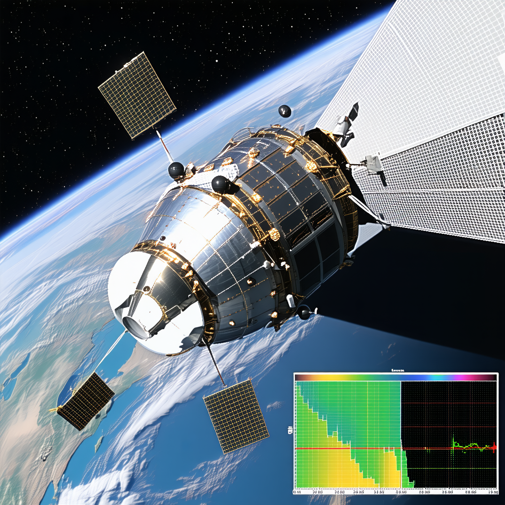 A Spacecraft, Possibly A Satellite, Flying Through The Sky