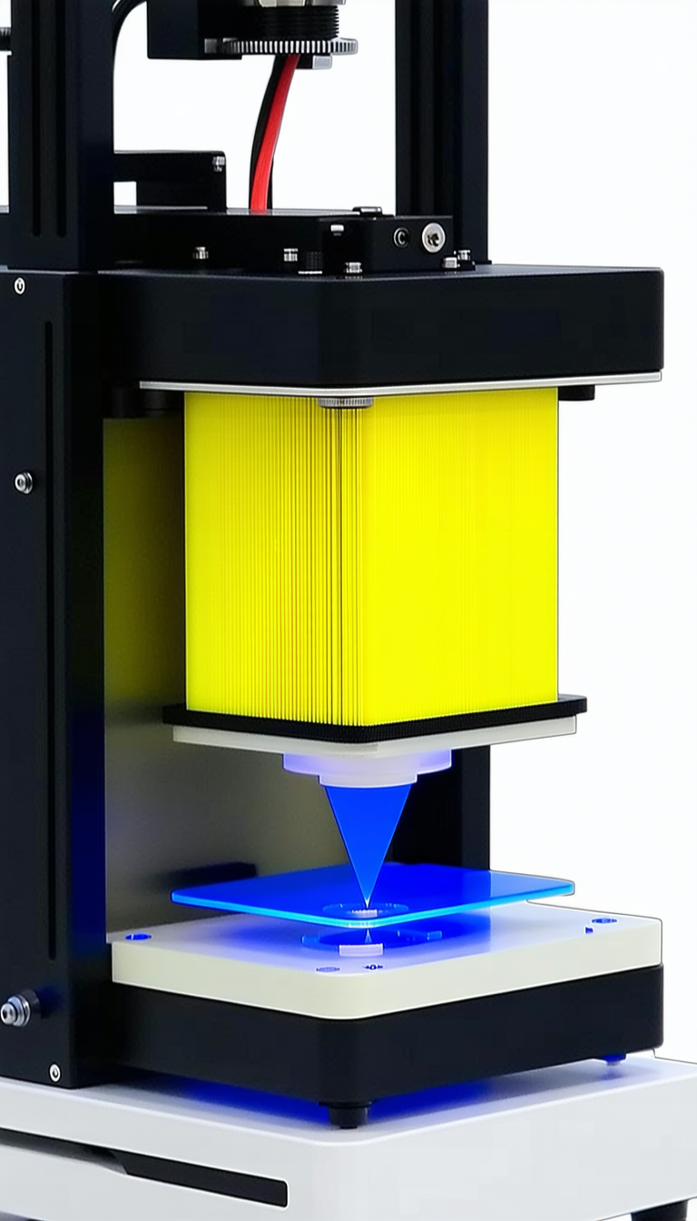 A Yellow And Blue Machine With A Yellow Filter