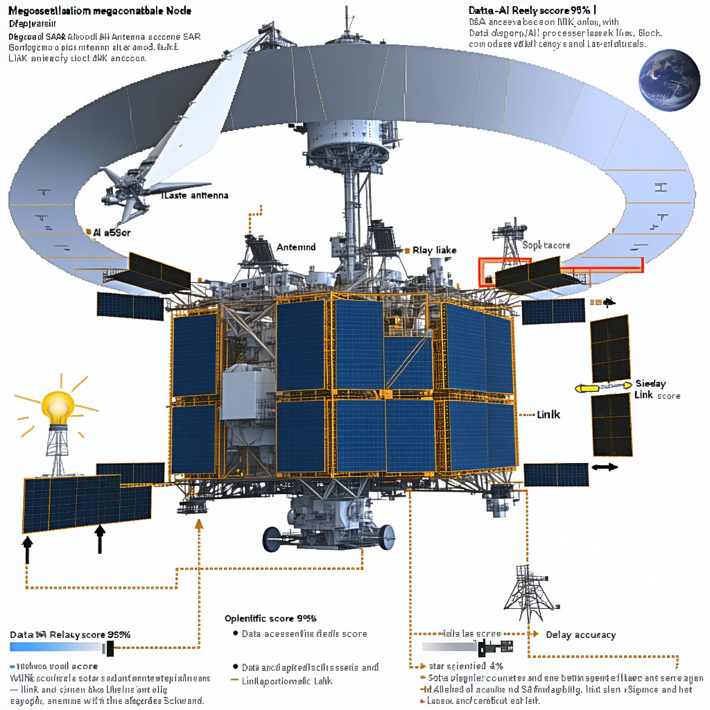 The Image Is A Diagram Of A Space Station, Showing The Various Components And Their Functions