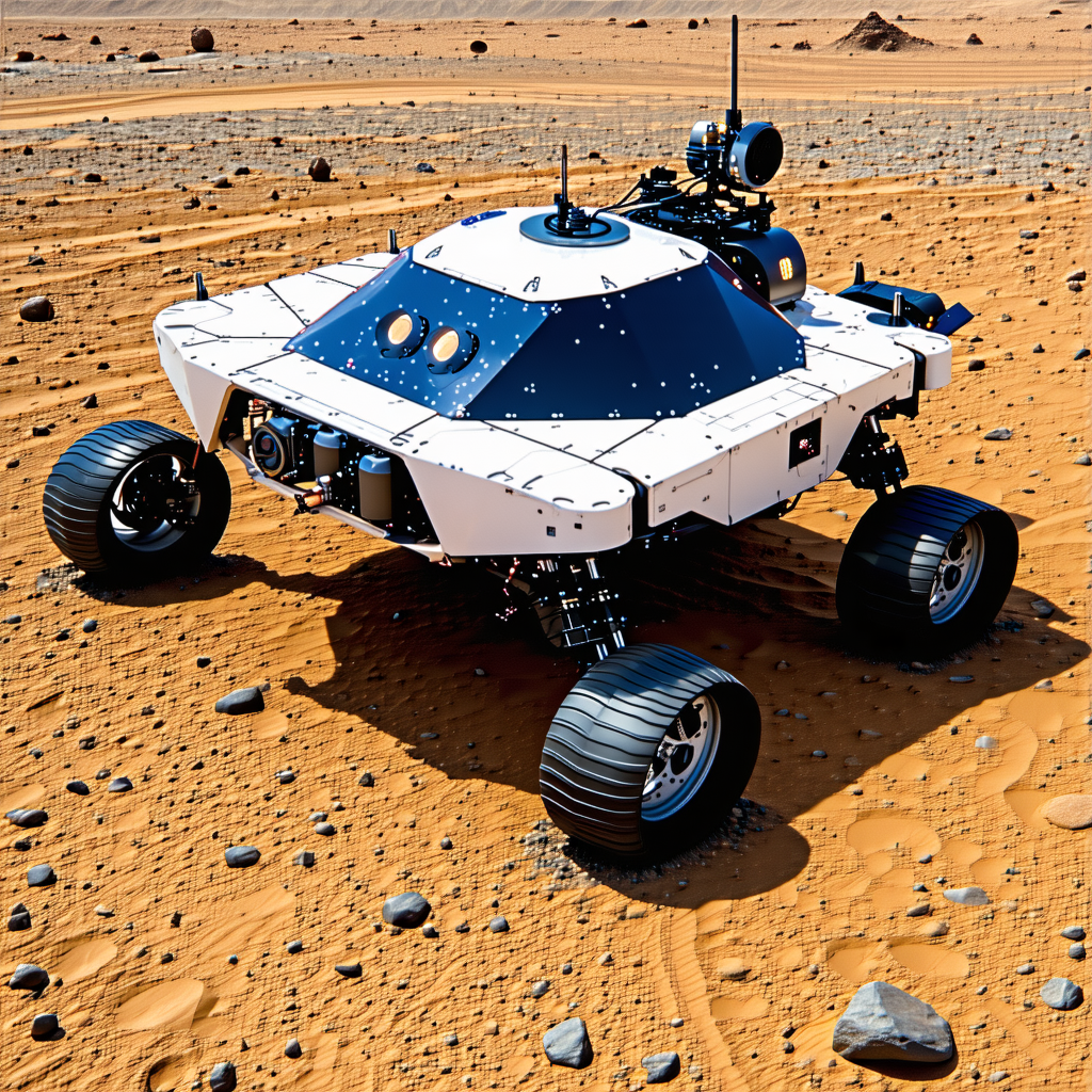 A White And Black Vehicle Is Parked On A Dirt Road