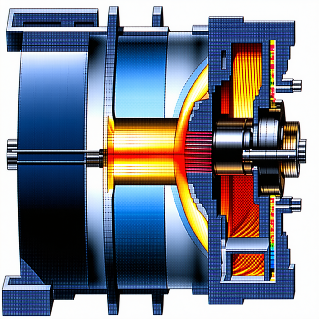 A Blue And Yellow Engine Is Shown In A Close-up View