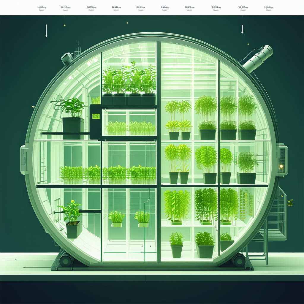 A Large, Round, Greenhouse Filled With Various Plants