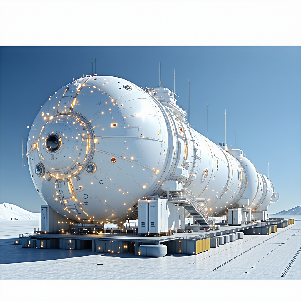 A Large White Spacecraft, Possibly A Submarine, Floating In The Air