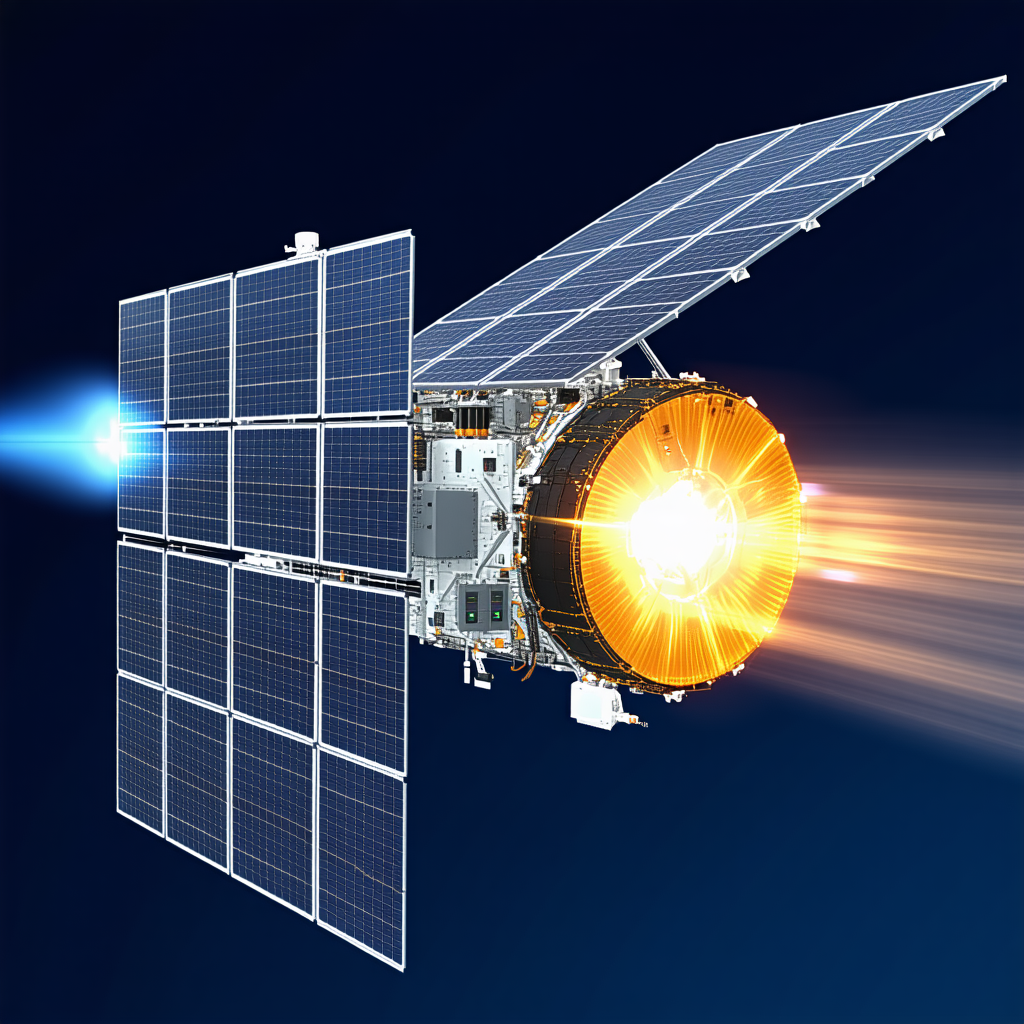 A Spacecraft With A Solar Panel On Its Side