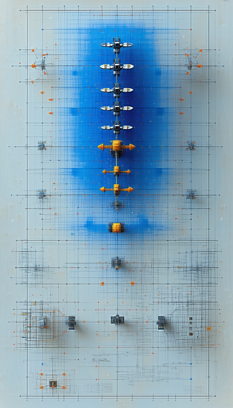 A Blue And Yellow Painting Is Displayed On A Wall
