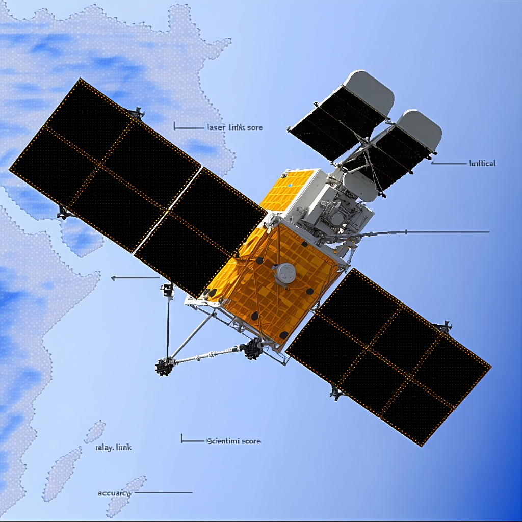 A Spacecraft With A Large Satellite Dish On Its Side