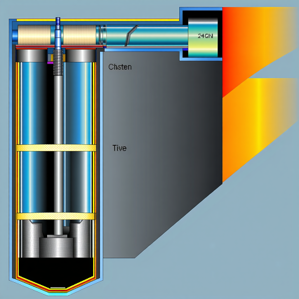 A Large Metal Cylinder With A Blue And Yellow Color Scheme