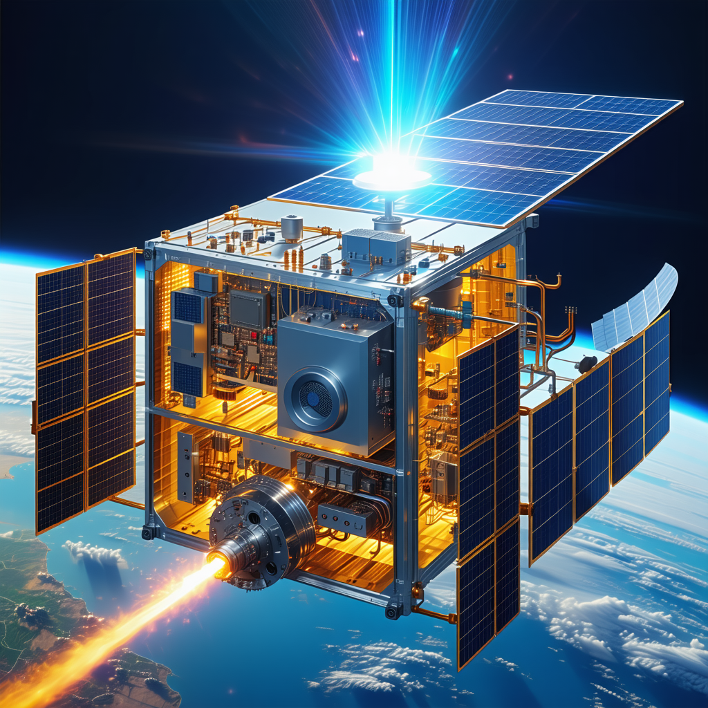 A Spacecraft With A Large Solar Panel On Its Side