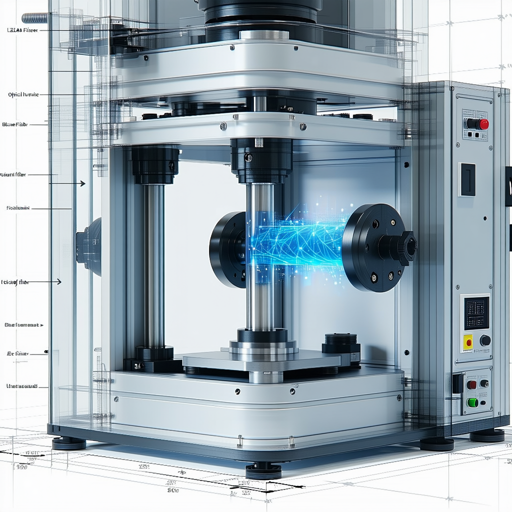 A Large Machine Is Shown In A White Room, With A Blue Light Emanating From It
