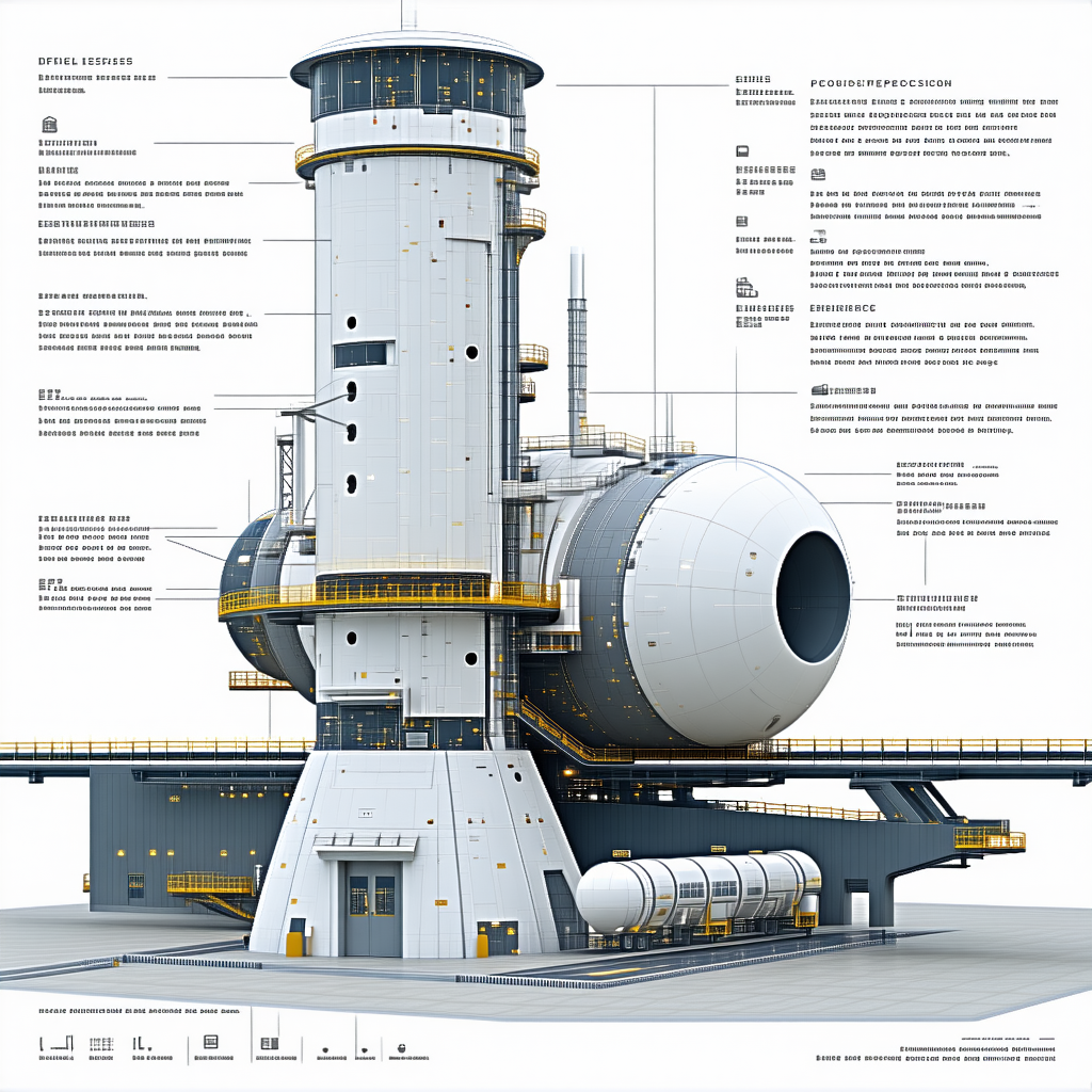 A Large White Structure Is Shown In A Detailed Drawing