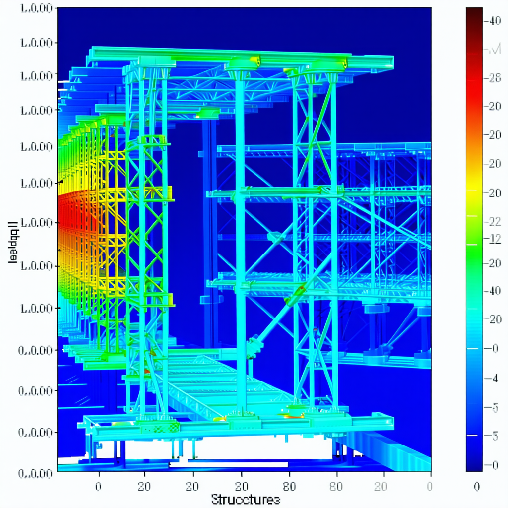 The Image Is A 3d Model Of A Large Structure, Possibly A Bridge Or A Building