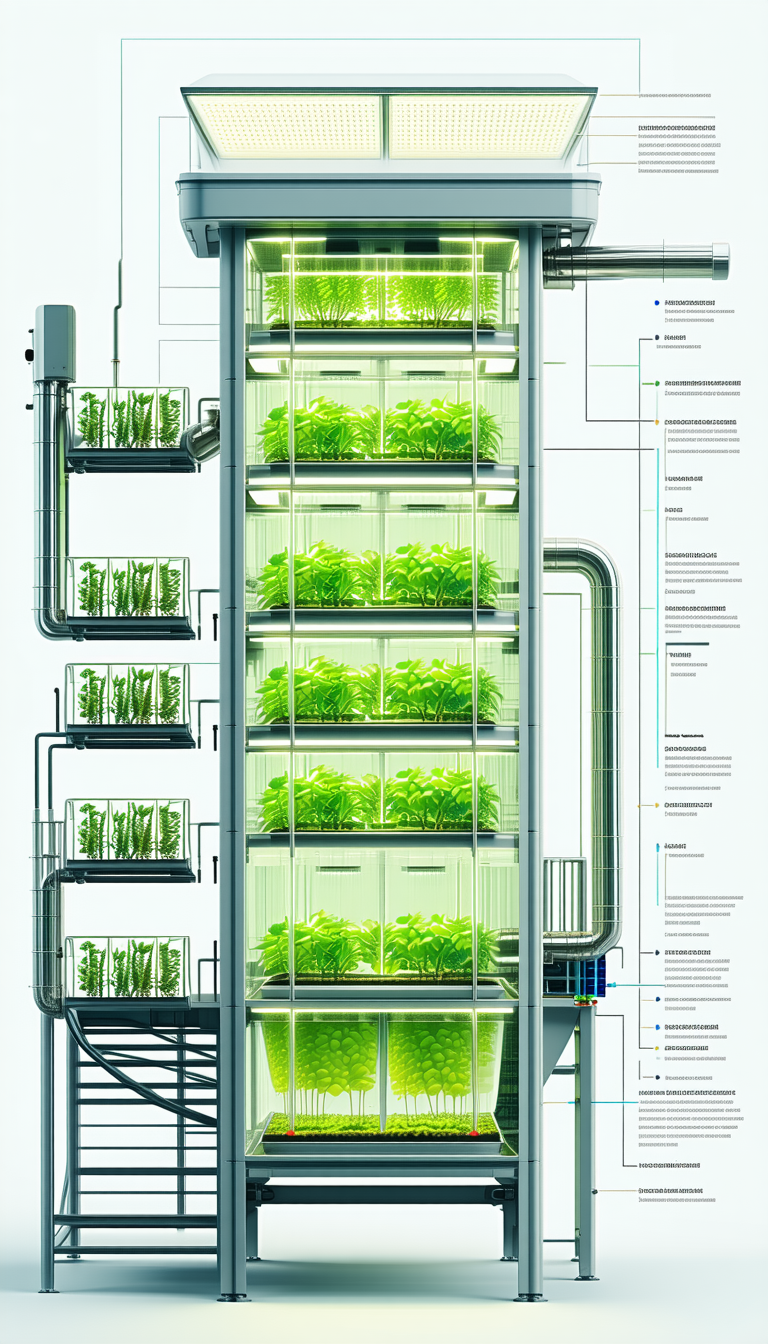 A Large, Multi-level Greenhouse Is Filled With Rows Of Green Plants