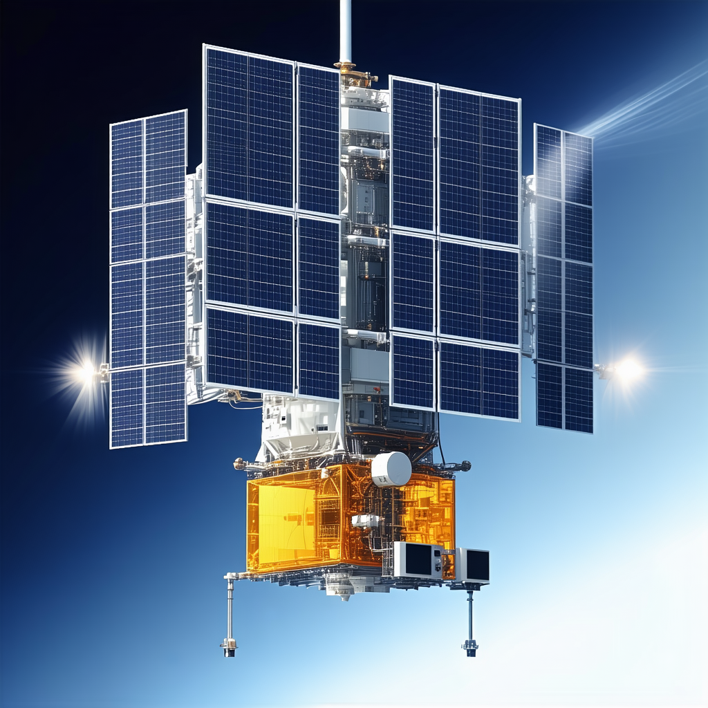A Space Station With A Large Solar Panel On Its Side