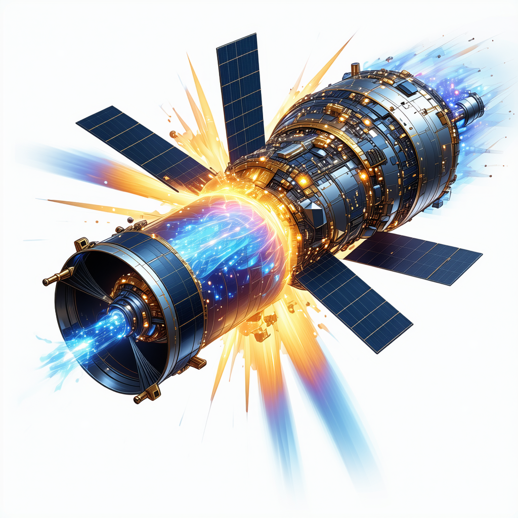 A Spacecraft Is Shown In A Close-up View, With Its Engine And Propulsion System On Display