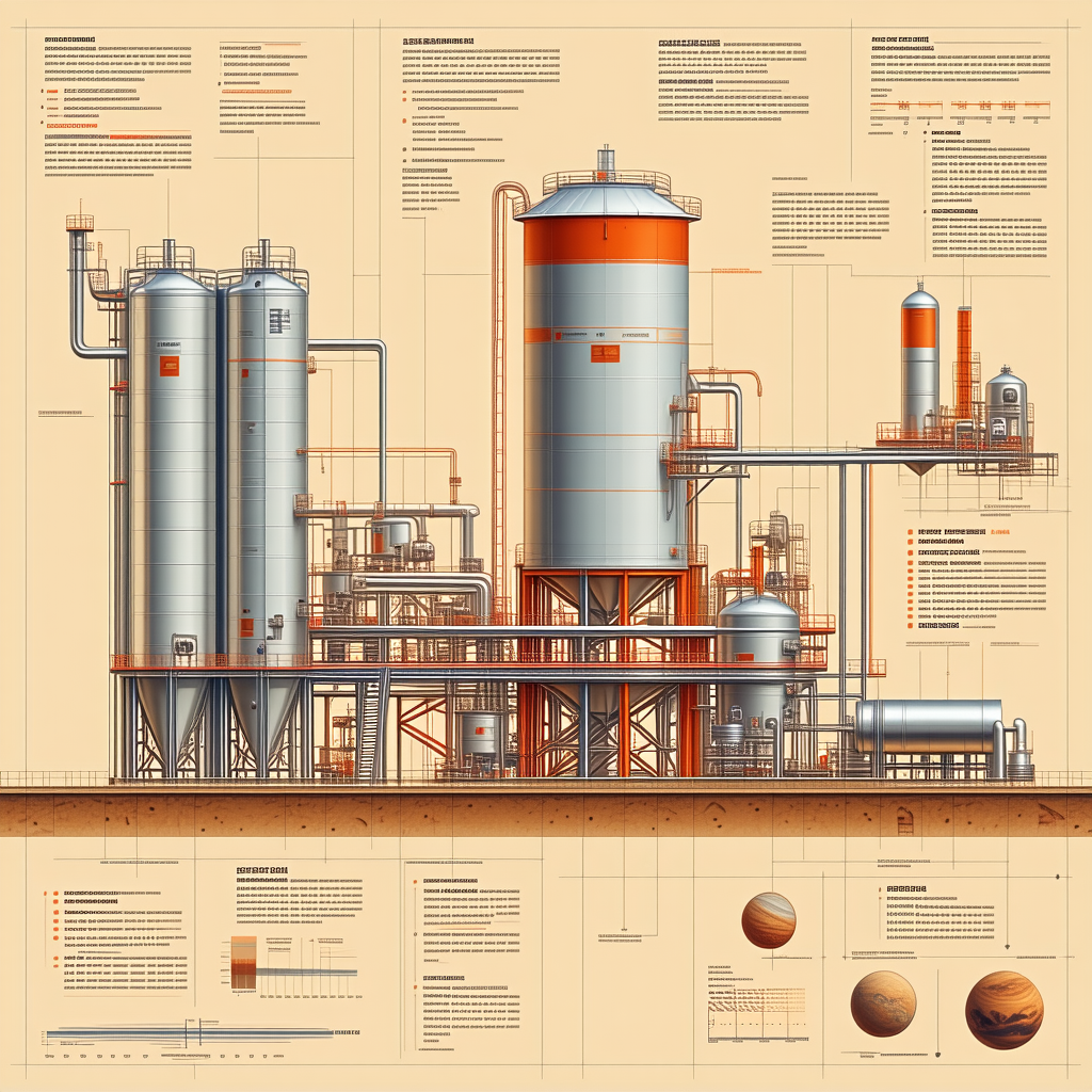 A Large Industrial Plant Is Shown In A Detailed Diagram