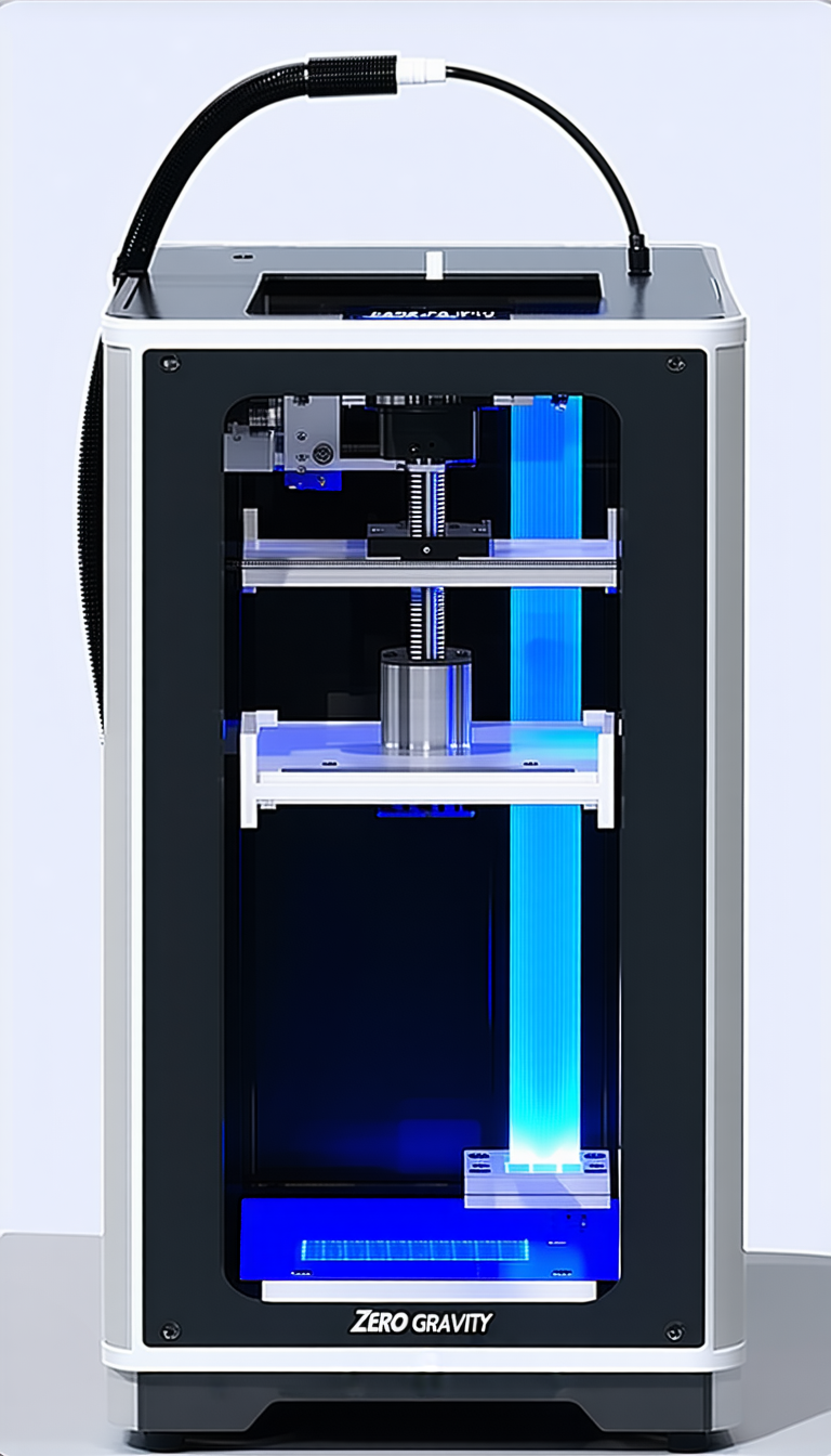 A Large, Silver And Black 3d Printer Is Shown In A Close-up View