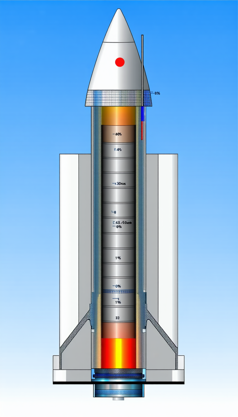 A Large Rocket Ship With A Tall, Cylindrical Structure At Its Center