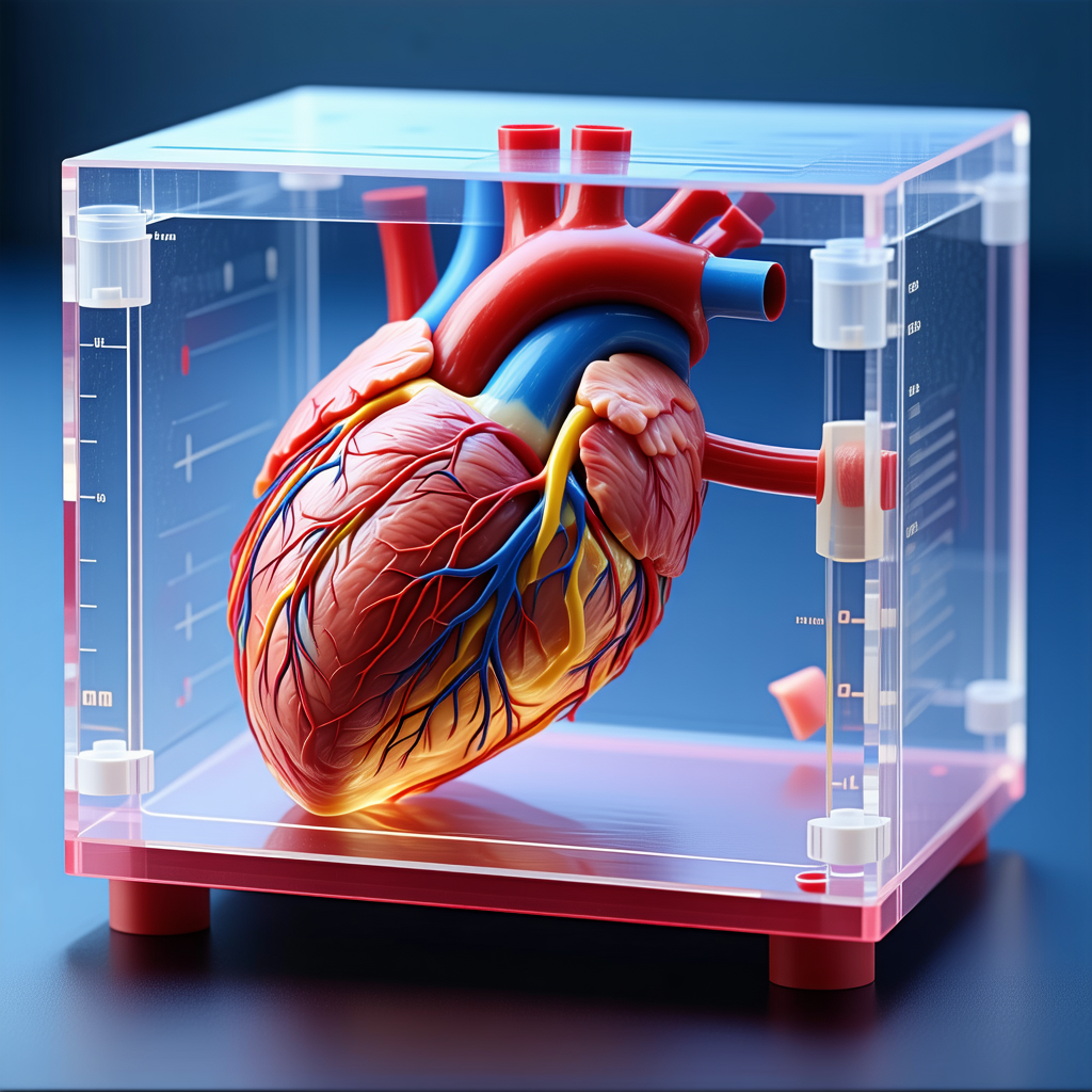 A Heart Is Displayed In A Plastic Container, Showcasing Its Intricate Structure