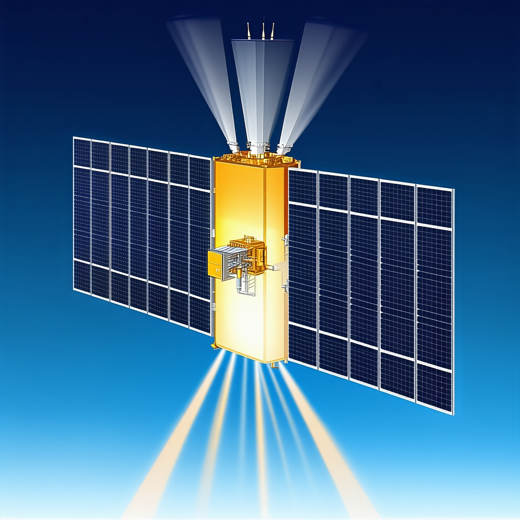 A Spacecraft With A Solar Panel On Its Side
