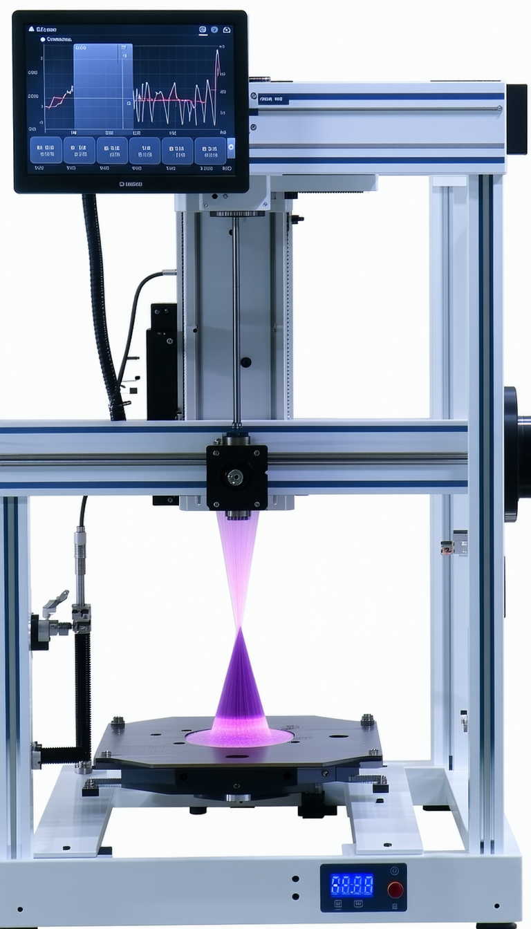 A Machine With A Purple Light Shining Through It