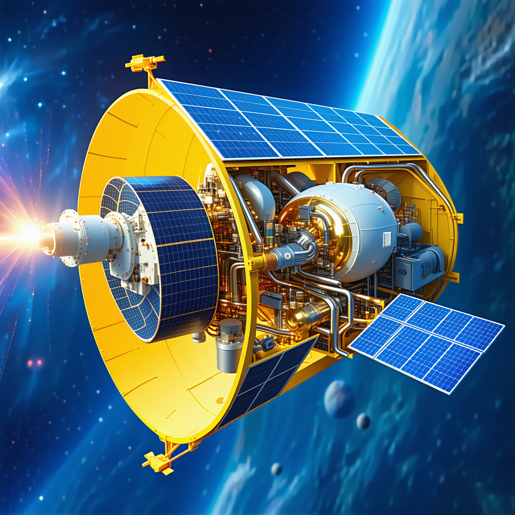 A Spacecraft With A Large Dome On Top, Flying Through The Vast Expanse Of Space
