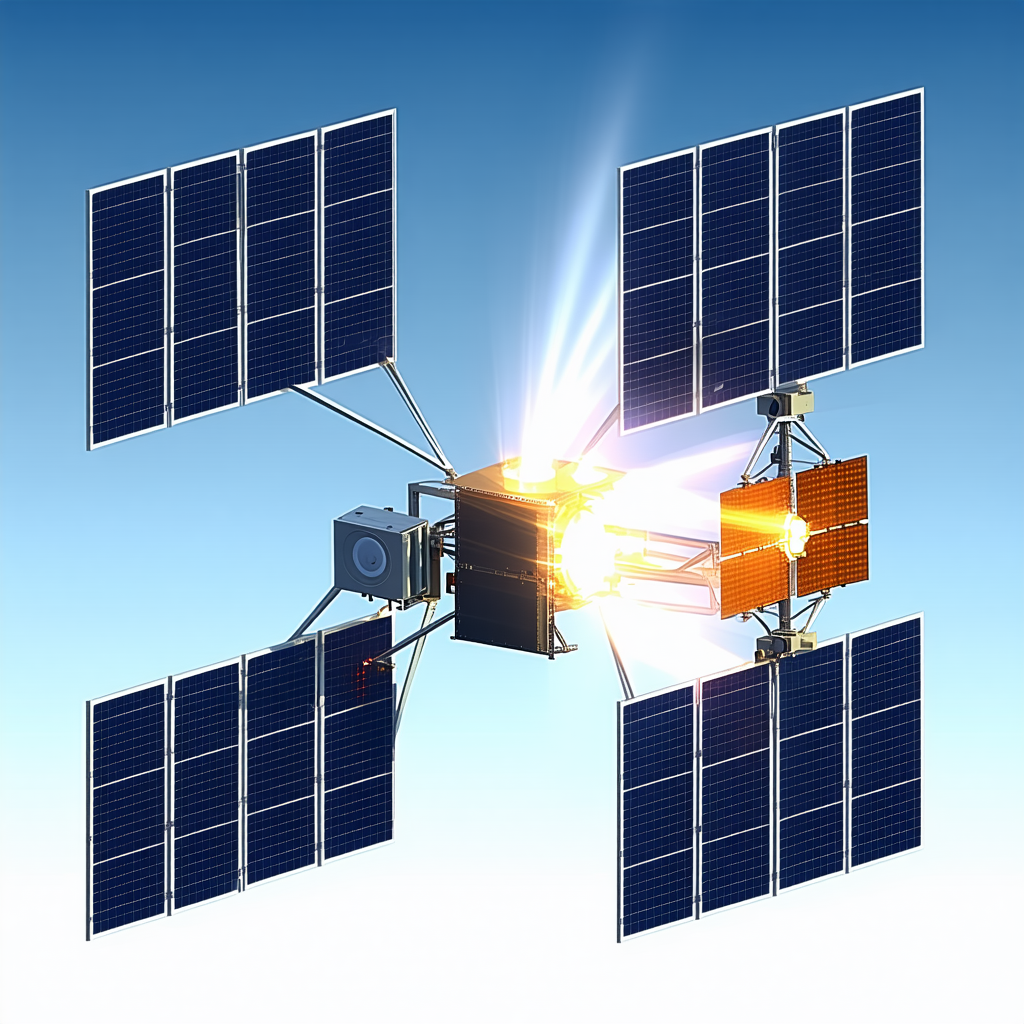 A Solar Panel With A Bright Light Shining Through It
