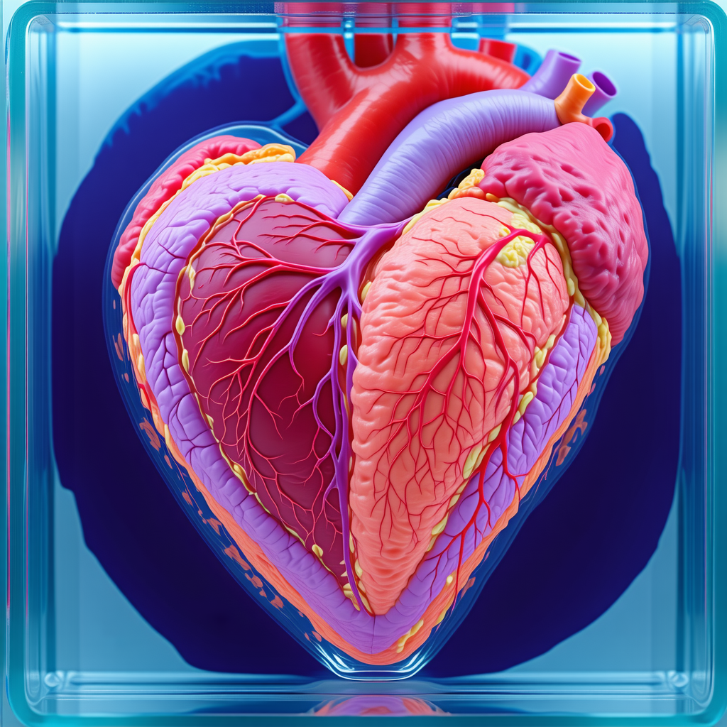 The Image Is A Close-up Of A Heart, Showcasing Its Intricate Structure And Details