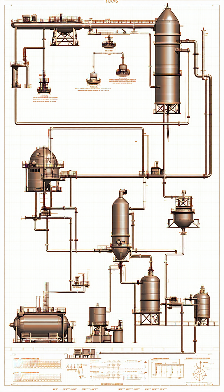 detailed drawing large industrial plant