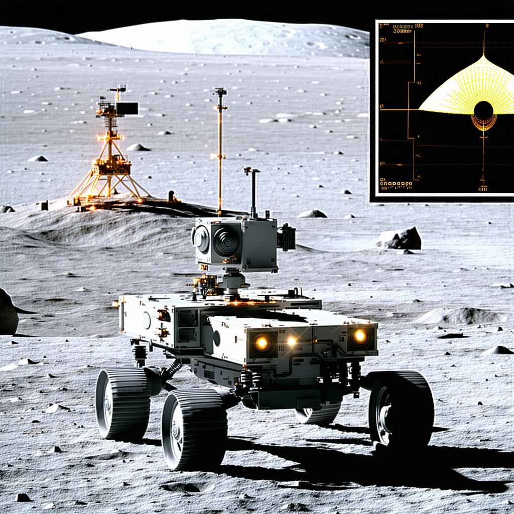 A Robotic Vehicle, Possibly A Rover, Driving On The Surface Of A Planet