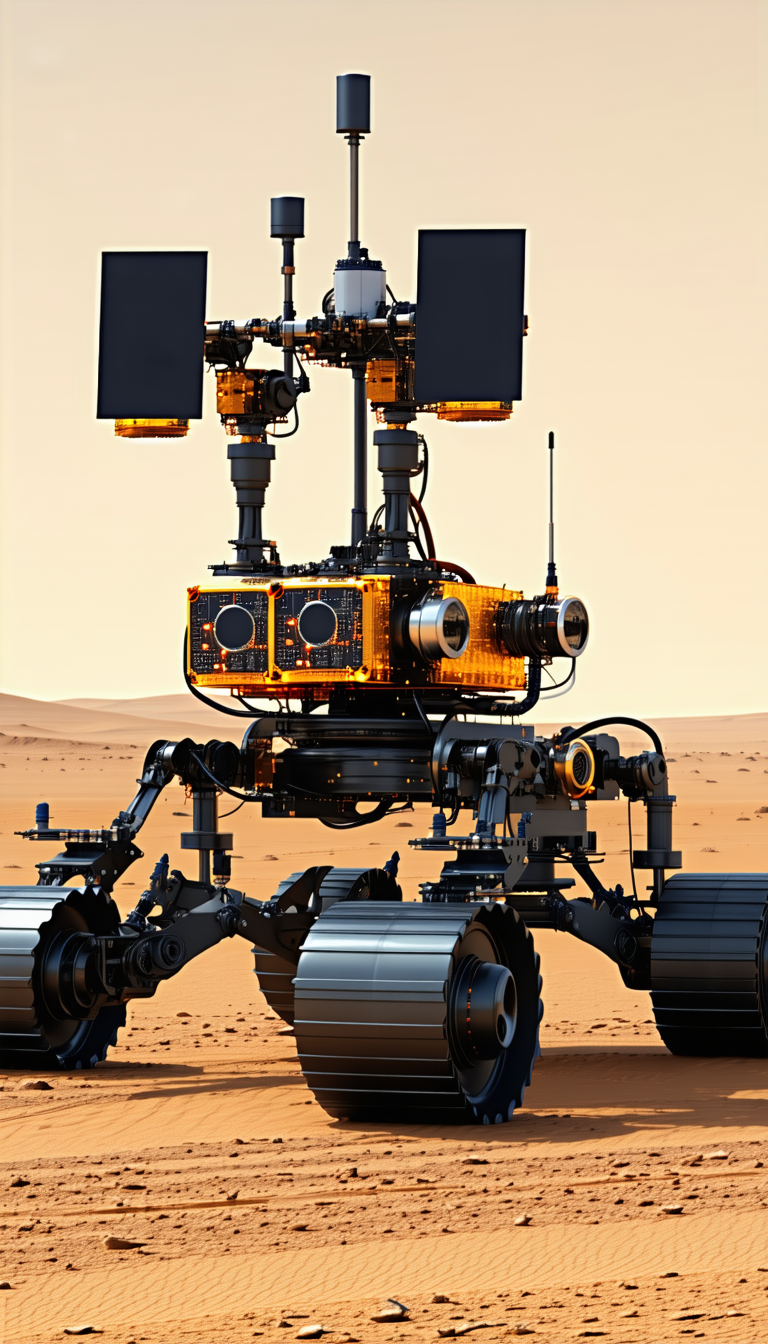 A Large Robotic Vehicle With A Yellow And Black Color Scheme