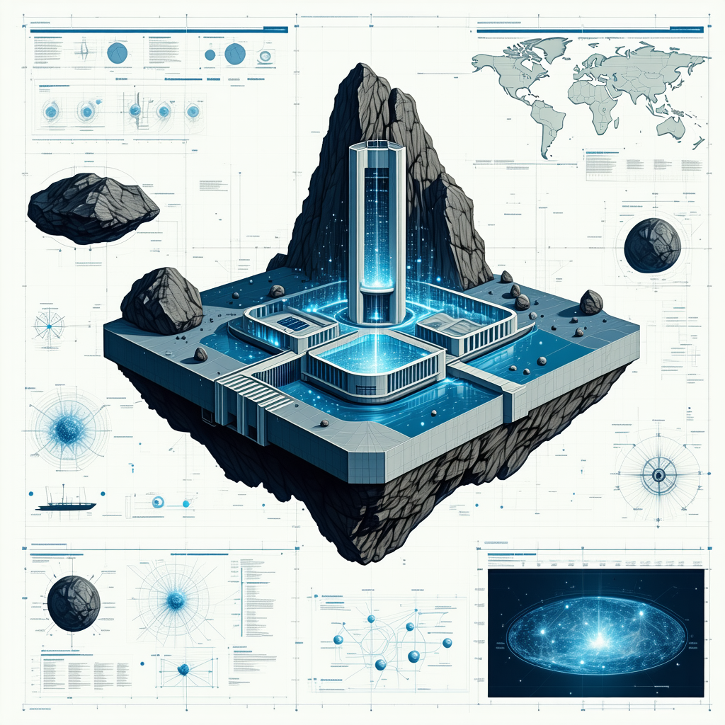 The Image Is A Detailed Illustration Of A Futuristic Space Station