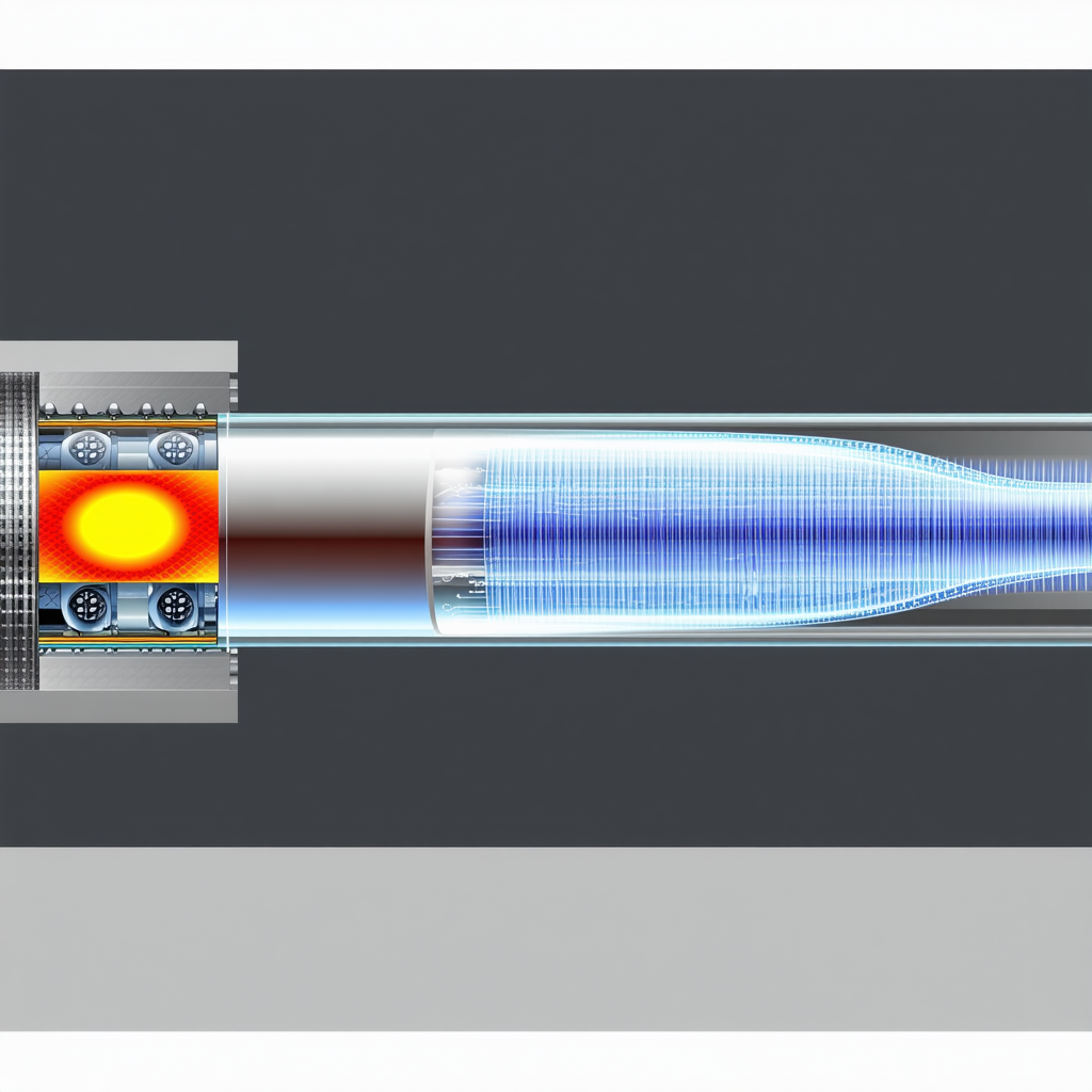 A Large, Blue, Glowing Tube That Appears To Be A Part Of A Machine Or A Futuristic Device